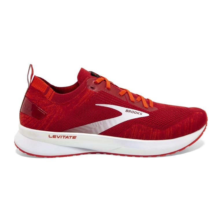 Brooks LEVITATE 4 Road Running Shoes Mens Outlet - Red/Cherry Tomato/White (CLN296384)